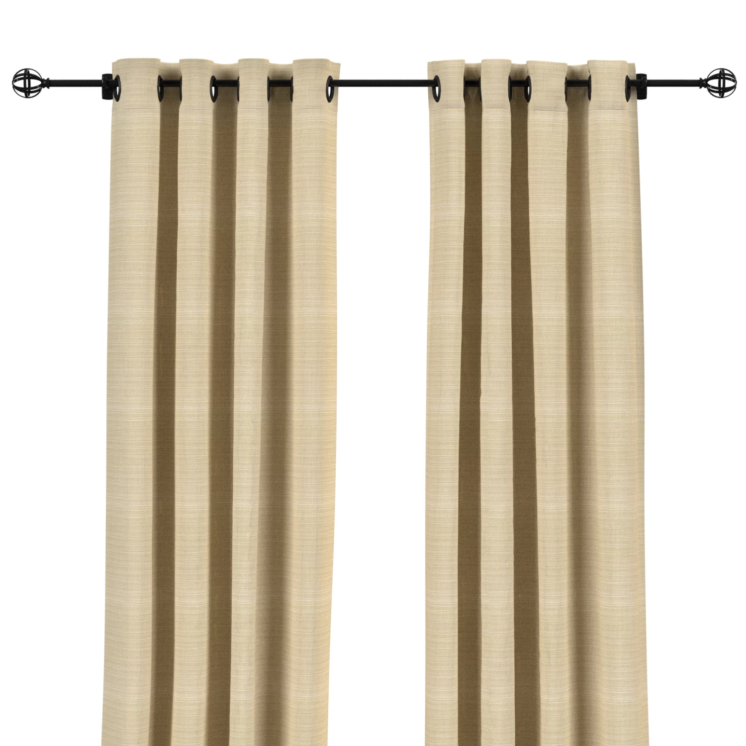 Sunbrella Dupione Sand Outdoor Curtain With Grommets 6 Sunbrella Dupione Sand Outdoor Curtain With Grommets - Image 4