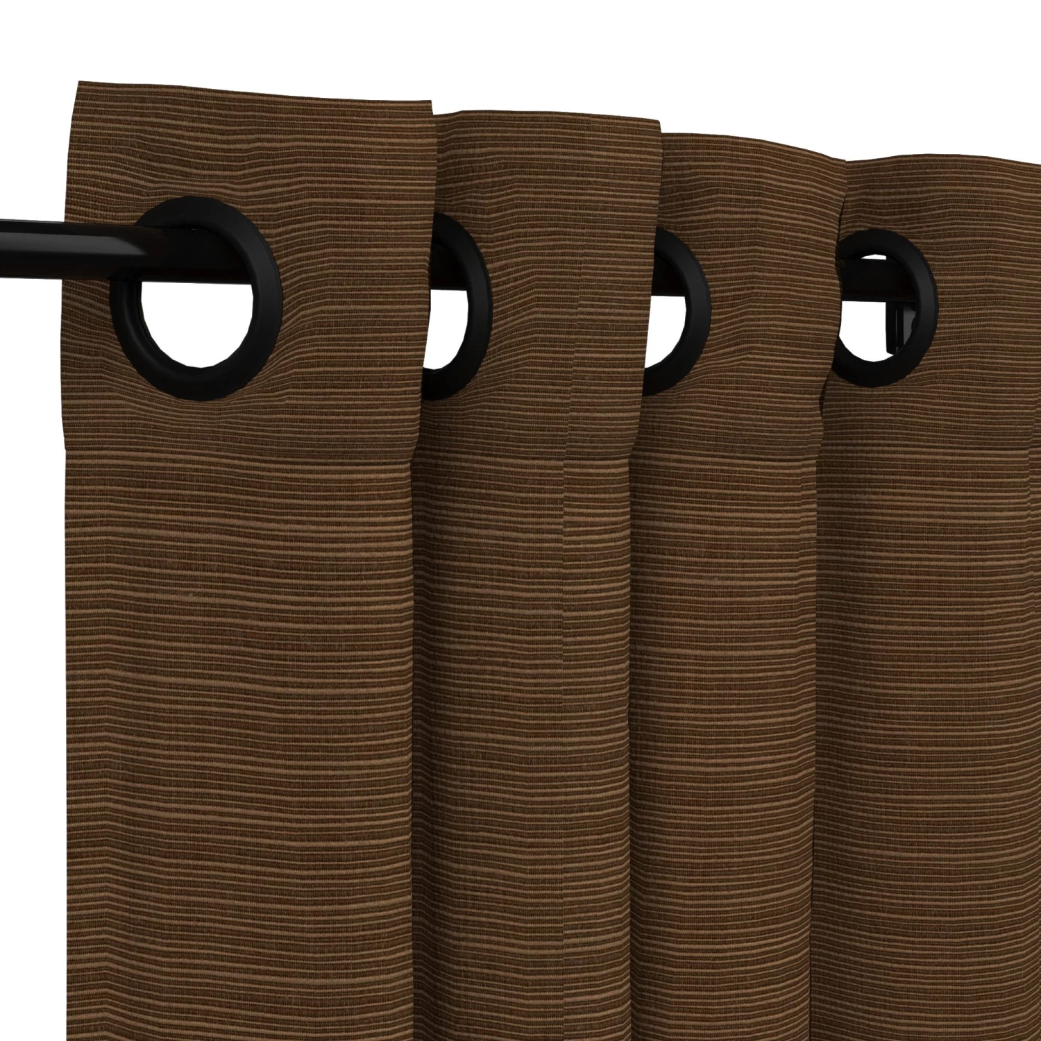 Sunbrella Dupione Walnut Outdoor Curtain With Grommets 3 Sunbrella Dupione Walnut Outdoor Curtain With Grommets