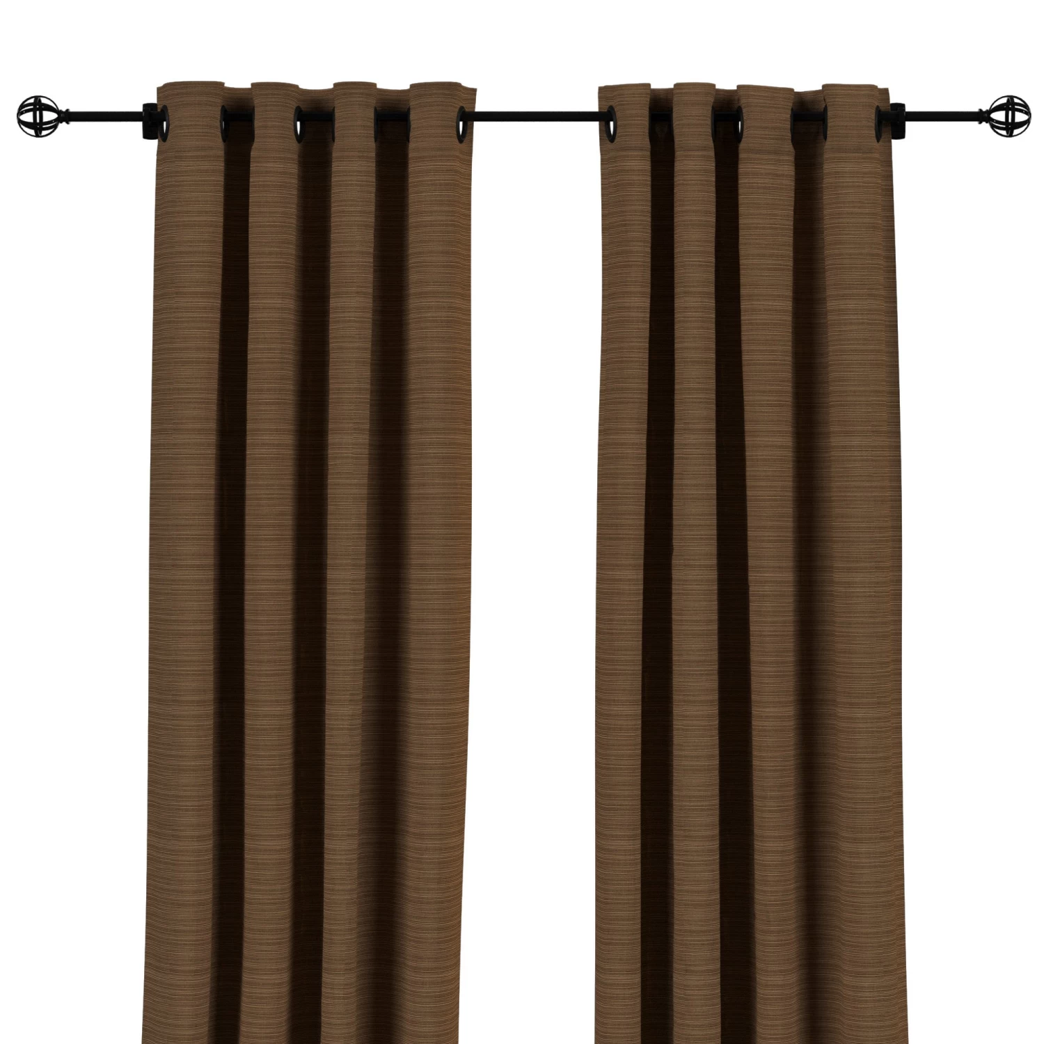 Sunbrella Dupione Walnut Outdoor Curtain With Grommets 6 Sunbrella Dupione Walnut Outdoor Curtain With Grommets - Image 4