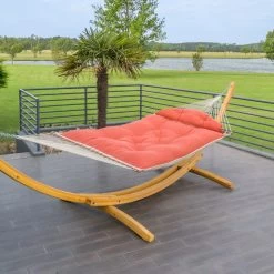Large Sunbrella Tufted Hammock With Detachable Pillow - Echo Sangria