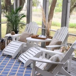 DURAWOOD® Essentials Adirondack Chair -Boutique Hammock Shop essential adirondack chair blue rug lifestyle pawleys island xx