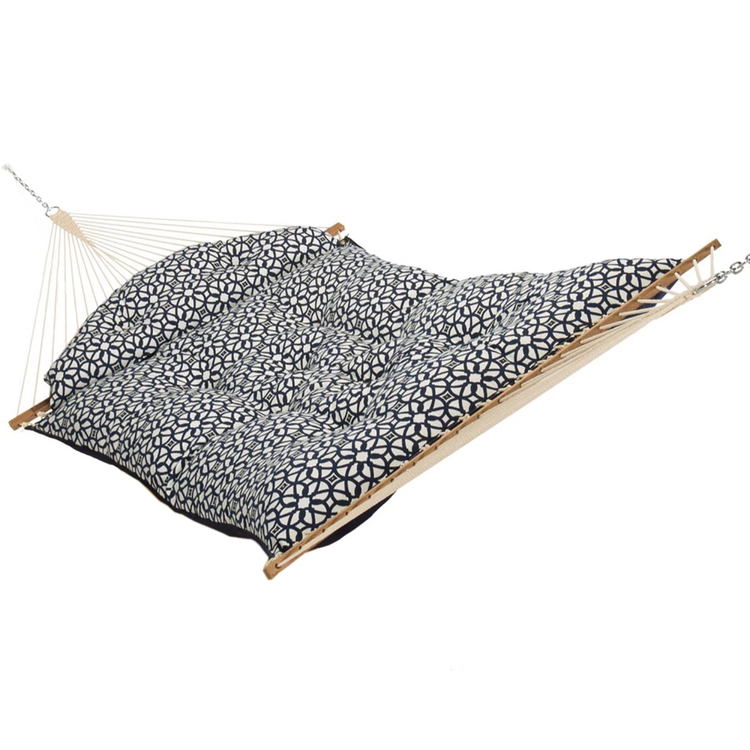 Large Sunbrella Tufted Hammock With Detachable Pillow - Luxe Indigo 4 Large Sunbrella Tufted Hammock With Detachable Pillow - Luxe Indigo - Image 2