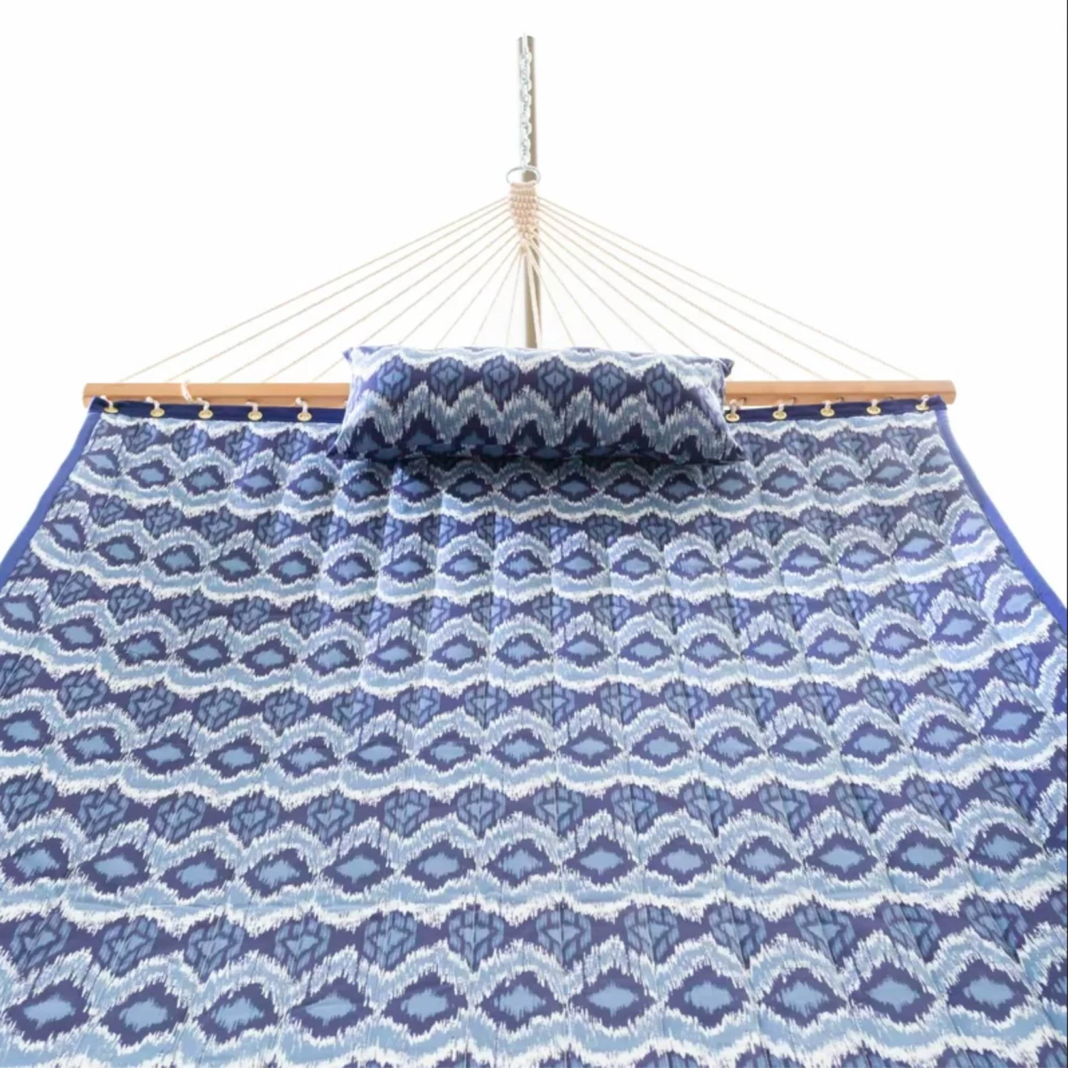 Deluxe 52'' Quilted Fabric Hammock With Patented KD Space Saving Hammock Stand And Pillow Combo - Ikat 5 Deluxe 52'' Quilted Fabric Hammock With Patented KD Space Saving Hammock Stand And Pillow Combo - Ikat - Image 3