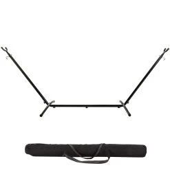 Boutique Hammock Shop 31 9 Ft Black Portable Camping/Brazilian Space Saving Steel Hammock Stand With Storage Bag