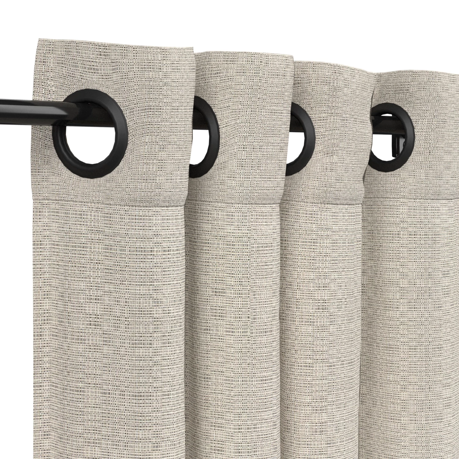 Sunbrella Linen Silver Outdoor Curtain With Grommets 3 Sunbrella Linen Silver Outdoor Curtain With Grommets