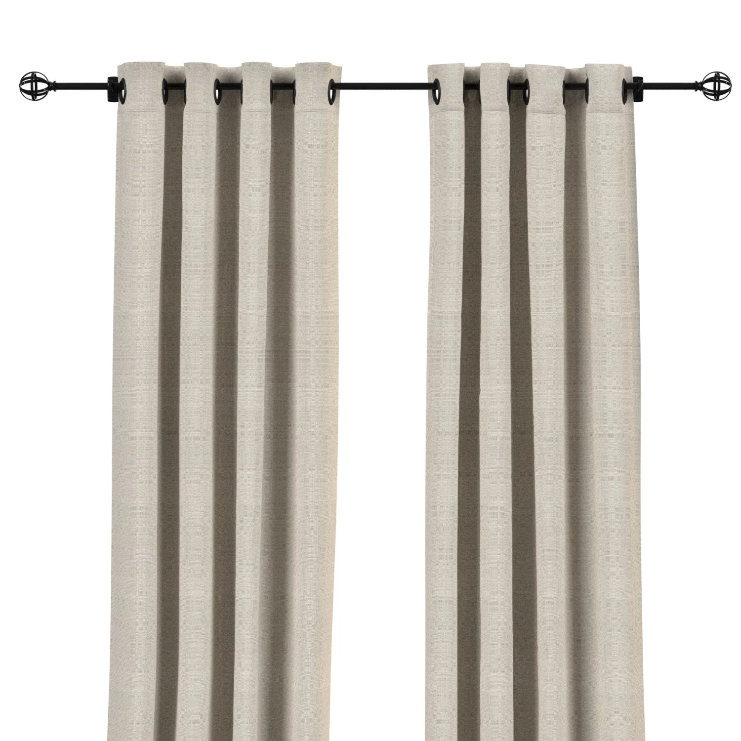 Sunbrella Linen Silver Outdoor Curtain With Grommets 5 Sunbrella Linen Silver Outdoor Curtain With Grommets - Image 3