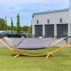 Large Sunbrella Tufted Hammock With Detachable Pillow - Luxe Indigo -Boutique Hammock Shop luxe indigo tufted lifestyle 1 xx