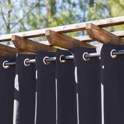 Mediterranean Blue Extra Wide Outdoor Curtain