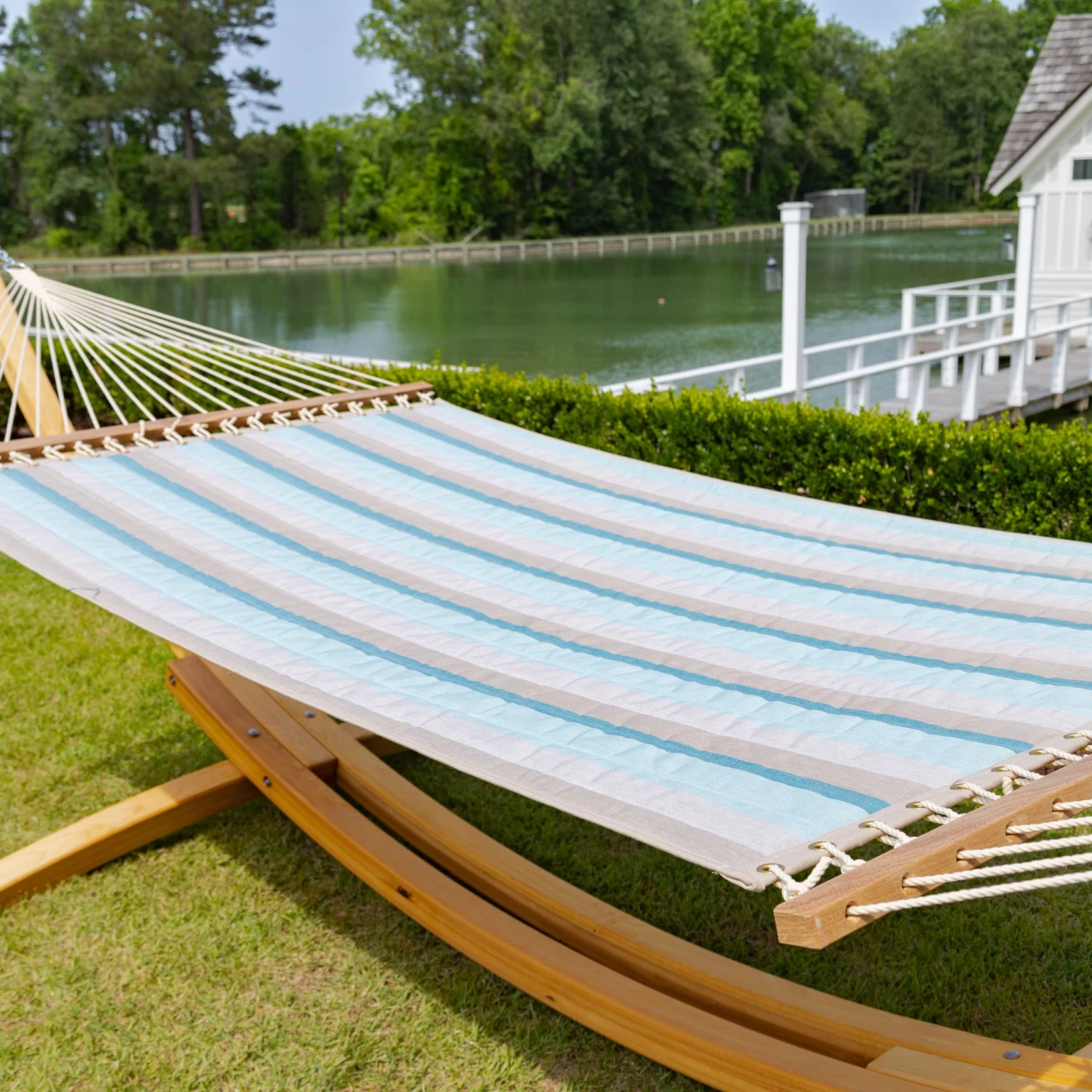Large Sunbrella Quilted Hammock - Gateway Mist 3 Large Sunbrella Quilted Hammock - Gateway Mist