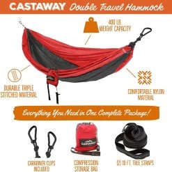 Double Travel Hammock - Red/Charcoal -Boutique Hammock Shop pa 8101mp6 studio2 xx 1