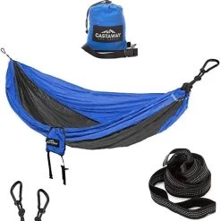 Double Travel Hammock - Blue/Charcoal