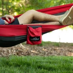 Double Travel Hammock - Red/Charcoal -Boutique Hammock Shop pa 9001lifestyle2 xx