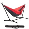 Double Travel Hammock Combo With Space Saving Stand & Storage Bag - Red/Charcoal -Boutique Hammock Shop pa9001combo xx