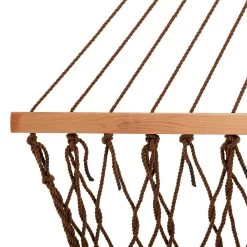 13 Ft. Double Antique Brown Polyester Rope Hammock With Hanging Hardware & Storage Bag Included -Boutique Hammock Shop pc 13absb 2 xx