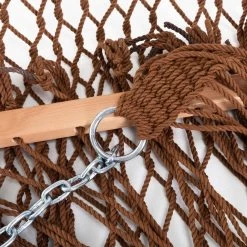 13 Ft. Double Antique Brown Polyester Rope Hammock With Hanging Hardware & Storage Bag Included -Boutique Hammock Shop pc 13absb 4 xx