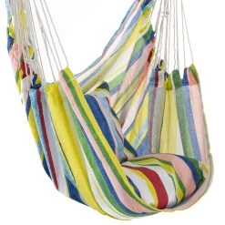 Deluxe Pillowtop Swing With Quick Dry Fabric - Yellow Multicolor Stripe -Boutique Hammock Shop ptswts ss studio2 xx