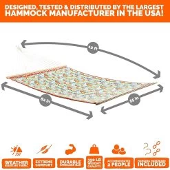 Large Polyester Quilted Hammock - Floral Print -Boutique Hammock Shop q9807 studiographics xx