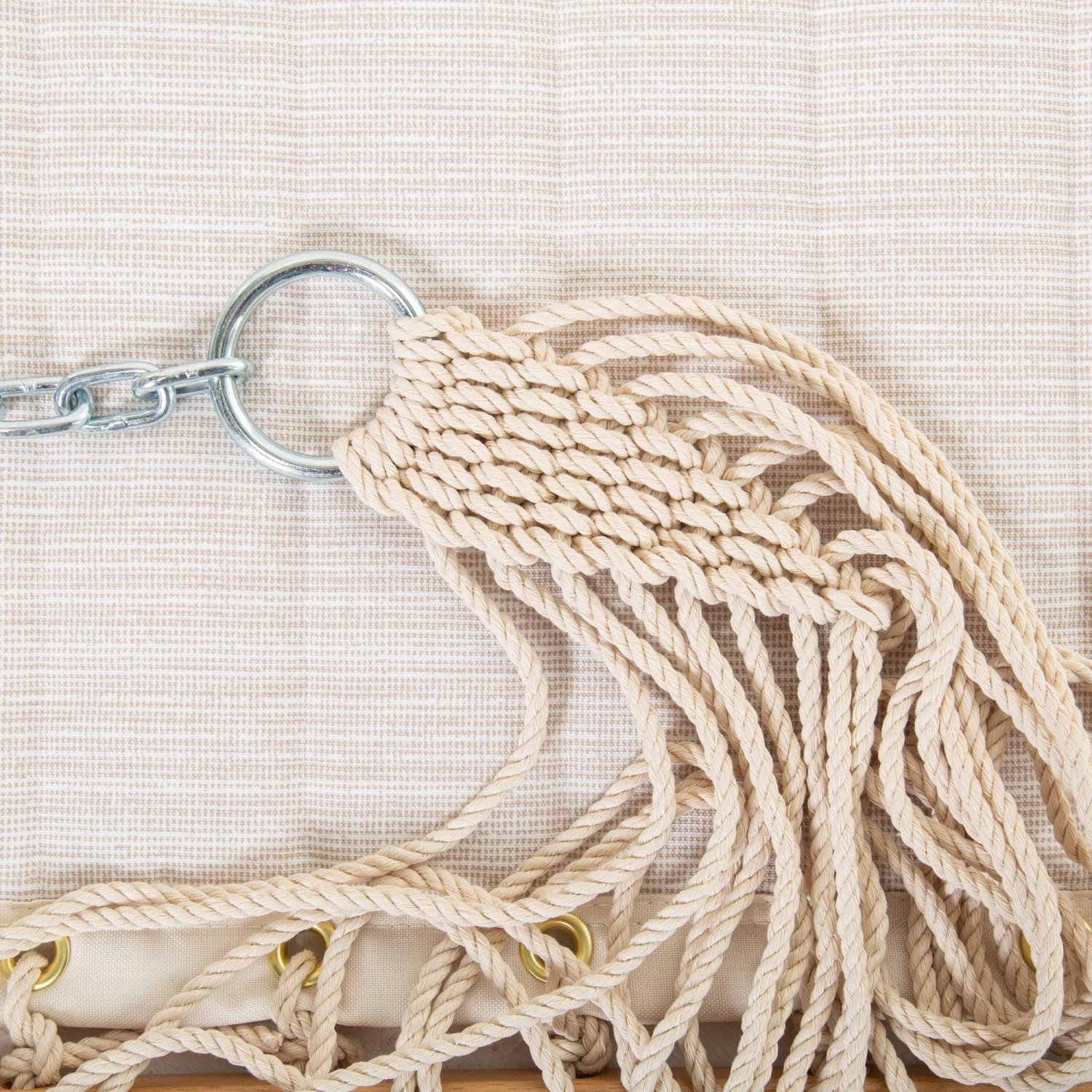 Large Double Quilted Hammock With Detachable Pillow - Natural Solid 8 Large Double Quilted Hammock With Detachable Pillow - Natural Solid - Image 6