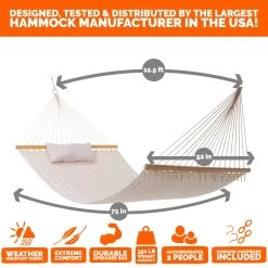 Large Double Quilted Hammock With Detachable Pillow - Natural Solid 17 Large Double Quilted Hammock With Detachable Pillow - Natural Solid -Boutique Hammock Shop q9810sb graphics1 xx