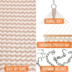 Large Double Quilted Hammock With Detachable Pillow - Beige Chevron -Boutique Hammock Shop q9812 graphics xx