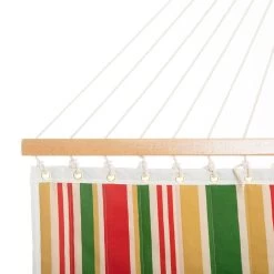 Large Double Quilted Hammock With Detachable Pillow - Garden Trellis Stripe -Boutique Hammock Shop q9813psb studio4 xx