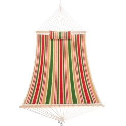 Large Double Quilted Hammock With Detachable Pillow - Garden Trellis Stripe -Boutique Hammock Shop q9813psb studio5 xx