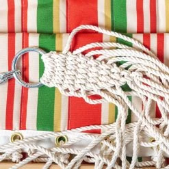 Large Double Quilted Hammock With Detachable Pillow - Garden Trellis Stripe -Boutique Hammock Shop q9813psb studio7 xx