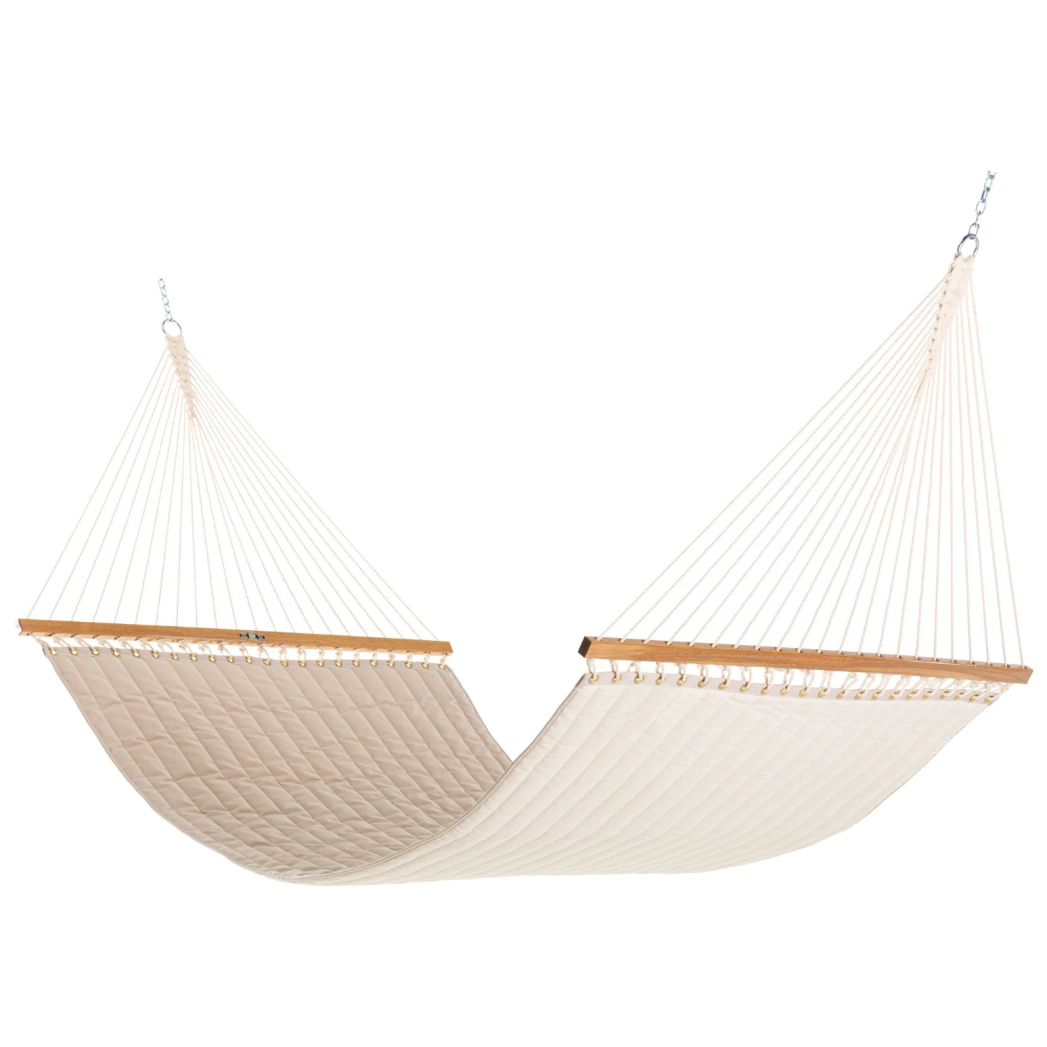 Large Quilted Sunbrella Fabric Hammock - Antique Beige 6 Large Quilted Sunbrella Fabric Hammock - Antique Beige - Image 4