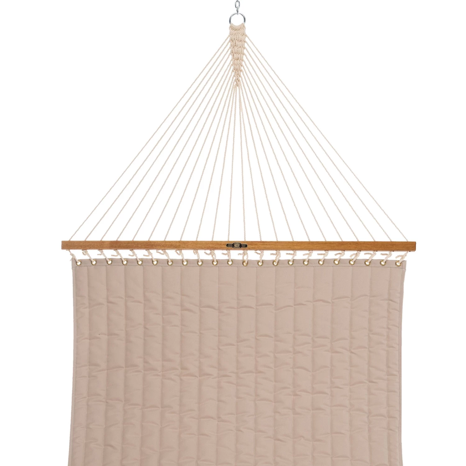 Large Quilted Sunbrella Fabric Hammock - Antique Beige 8 Large Quilted Sunbrella Fabric Hammock - Antique Beige - Image 6