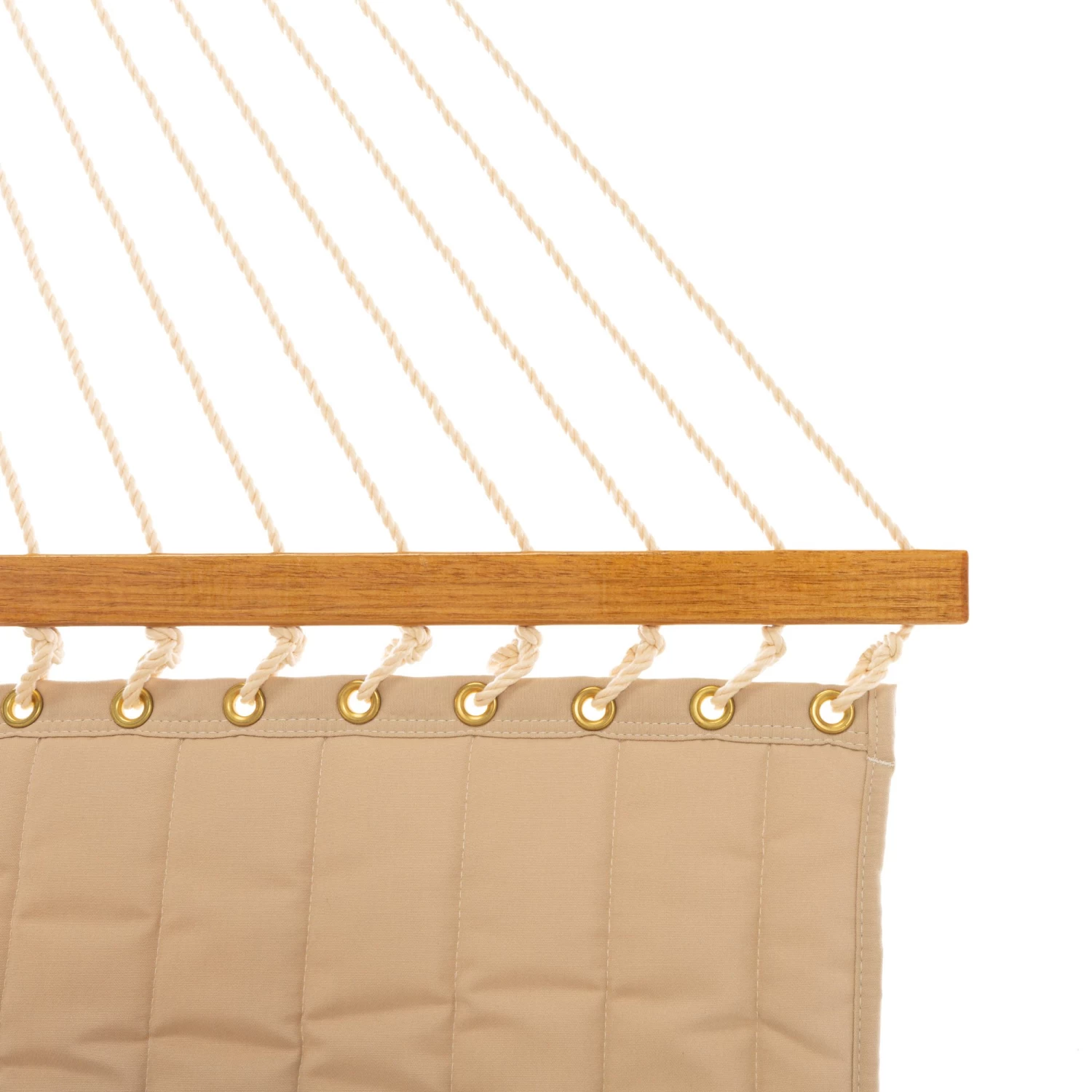 Large Quilted Sunbrella Fabric Hammock - Antique Beige 9 Large Quilted Sunbrella Fabric Hammock - Antique Beige - Image 7