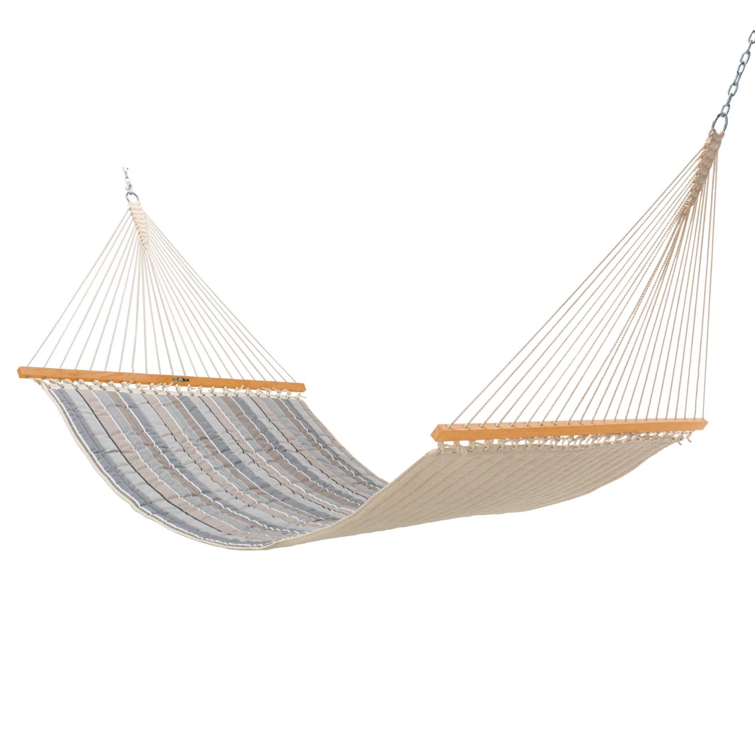 Large Quilted Sunbrella Fabric Hammock - Expand Dove 4 Large Quilted Sunbrella Fabric Hammock - Expand Dove - Image 2