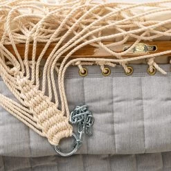 Large Quilted Sunbrella Fabric Hammock - Canvas Granite -Boutique Hammock Shop qgran 2 xx