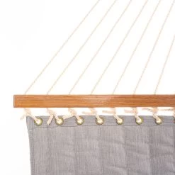 Large Quilted Sunbrella Fabric Hammock - Canvas Granite -Boutique Hammock Shop qgran 3 xx
