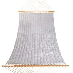 Large Quilted Sunbrella Fabric Hammock - Canvas Granite -Boutique Hammock Shop qgran 6 xx