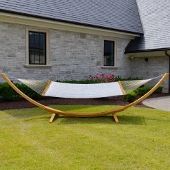 Large Quilted Sunbrella Fabric Hammock - Canvas Granite -Boutique Hammock Shop qgran lifestyle3 xx