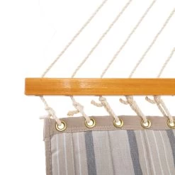 Large Quilted Sunbrella Fabric Hammock - Cove Pebble 13 Large Quilted Sunbrella Fabric Hammock - Cove Pebble -Boutique Hammock Shop qrd06 spreaderbar studio xx