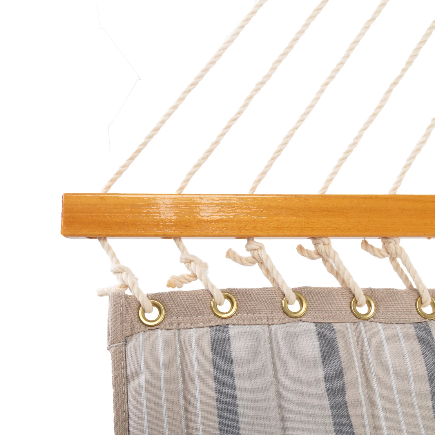 Large Quilted Sunbrella Fabric Hammock - Cove Pebble 6 Large Quilted Sunbrella Fabric Hammock - Cove Pebble - Image 4