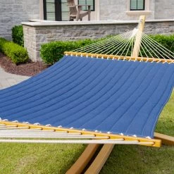 Large Quilted Sunbrella Fabric Hammock - Spectrum Indigo