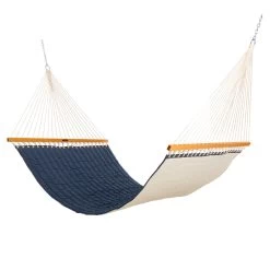 Large Quilted Sunbrella Fabric Hammock - Spectrum Indigo -Boutique Hammock Shop qsindigo xx