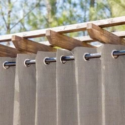 Turin Taupe Semi-Sheer Extra Wide Outdoor Curtain