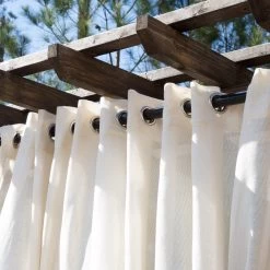 Sheer Beige Extra Wide Outdoor Curtain