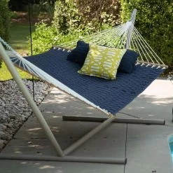 Soft Weave Hammock - Navy 16 Soft Weave Hammock - Navy -Boutique Hammock Shop sq weave navyforweb xx