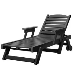 DURAWOOD® Chaise Lounge With Folding Arms -Boutique Hammock Shop srcl1blk pawleys island wheeled chaise lounge black xx