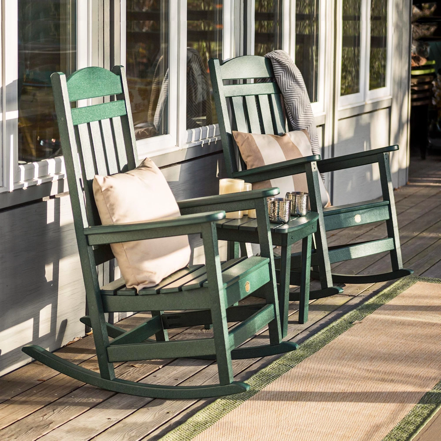 DURAWOOD® 3 Piece Vertical Porch Rocker Set 3 DURAWOOD® 3 Piece Vertical Porch Rocker Set