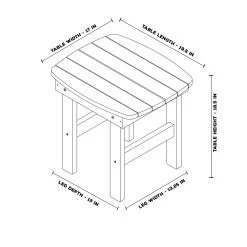 DURAWOOD® 3 Piece Sunrise Adirondack Rocker Set -Boutique Hammock Shop st1 dimensions xx 1