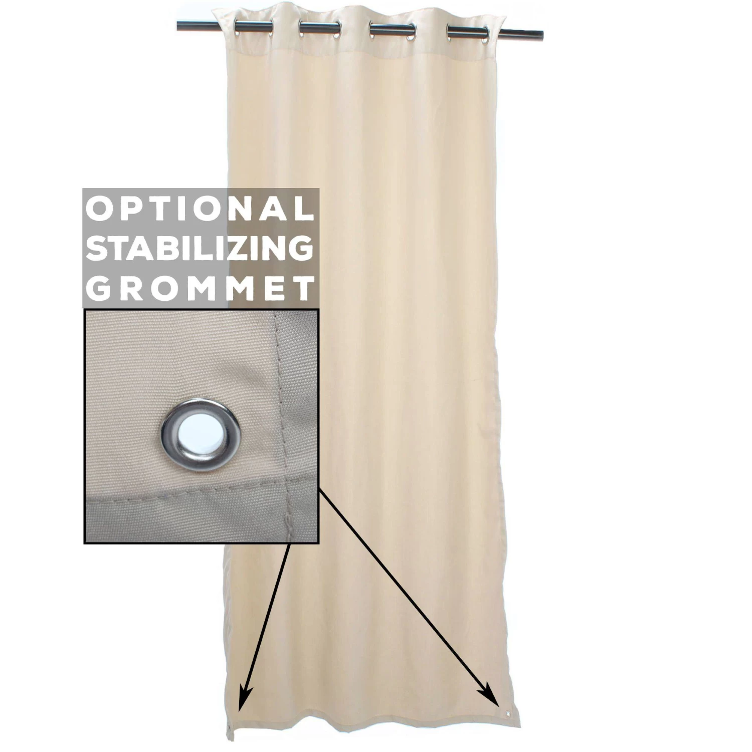 Sunbrella Spectrum Sesame Outdoor Curtain With Grommets 14 Sunbrella Spectrum Sesame Outdoor Curtain With Grommets - Image 12