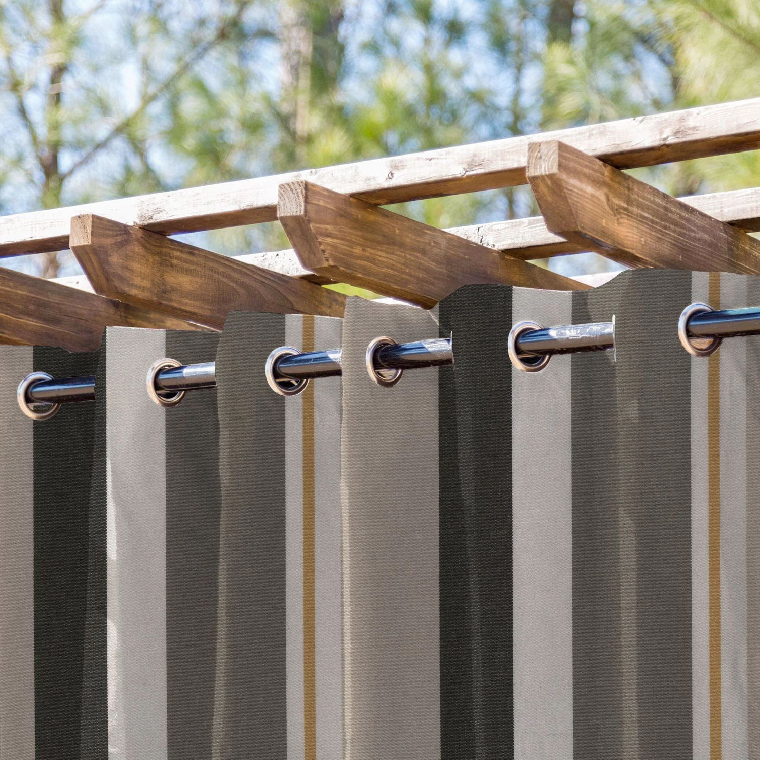 Sicilian Mercato Striped Extrawide Outdoior Curtain 3 Sicilian Mercato Striped Extrawide Outdoior Curtain