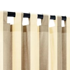 Sunbrella Regency Sand Outdoor Curtain With Grommets -Boutique Hammock Shop striped canvas regency sand t xx