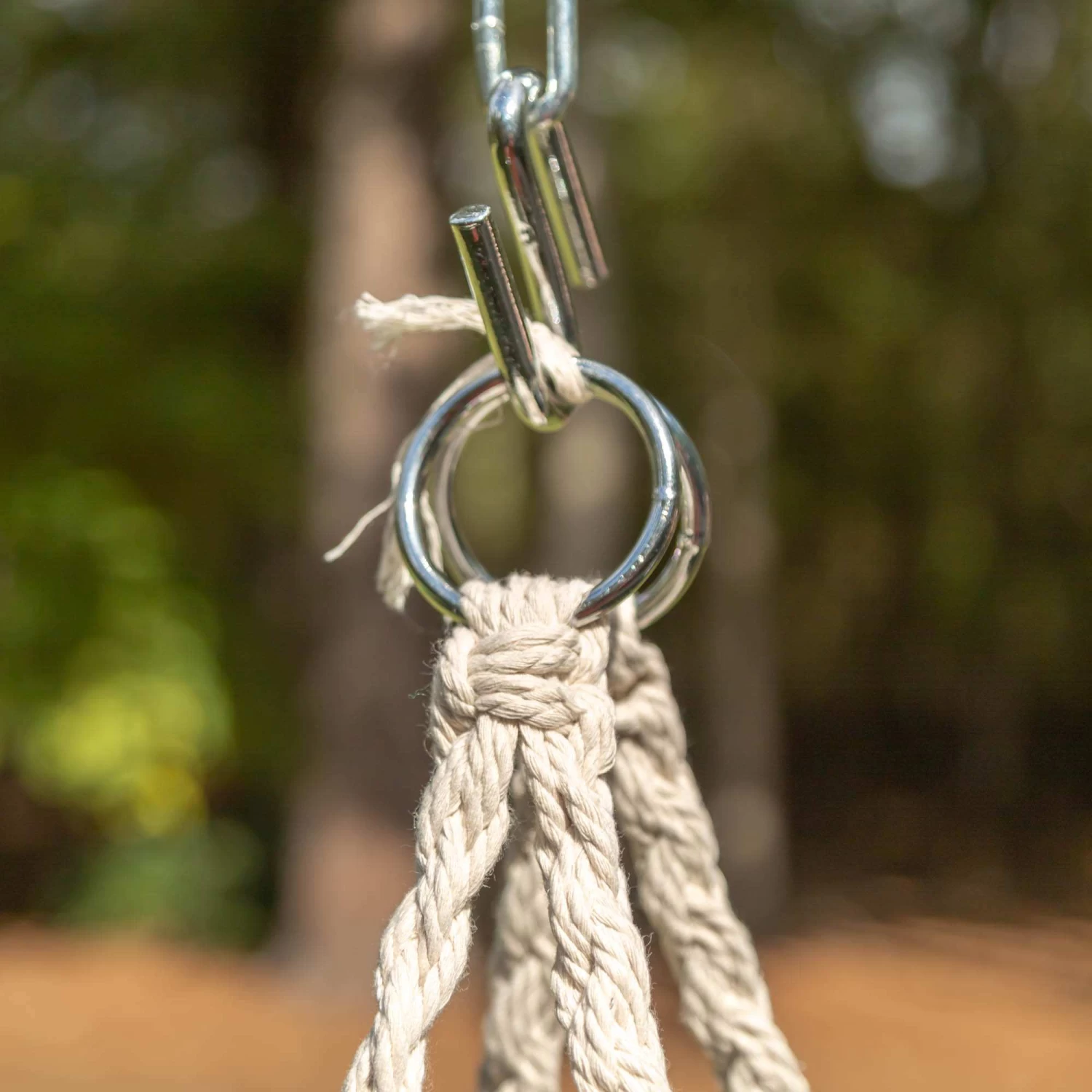 Large Macrame Fringe Design Hammock Chair - Beige 4 Large Macrame Fringe Design Hammock Chair - Beige - Image 2