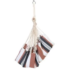 Single Quick Dry Fabric Swing - Neutral Stripe -Boutique Hammock Shop sw ssmsstudio2 xx